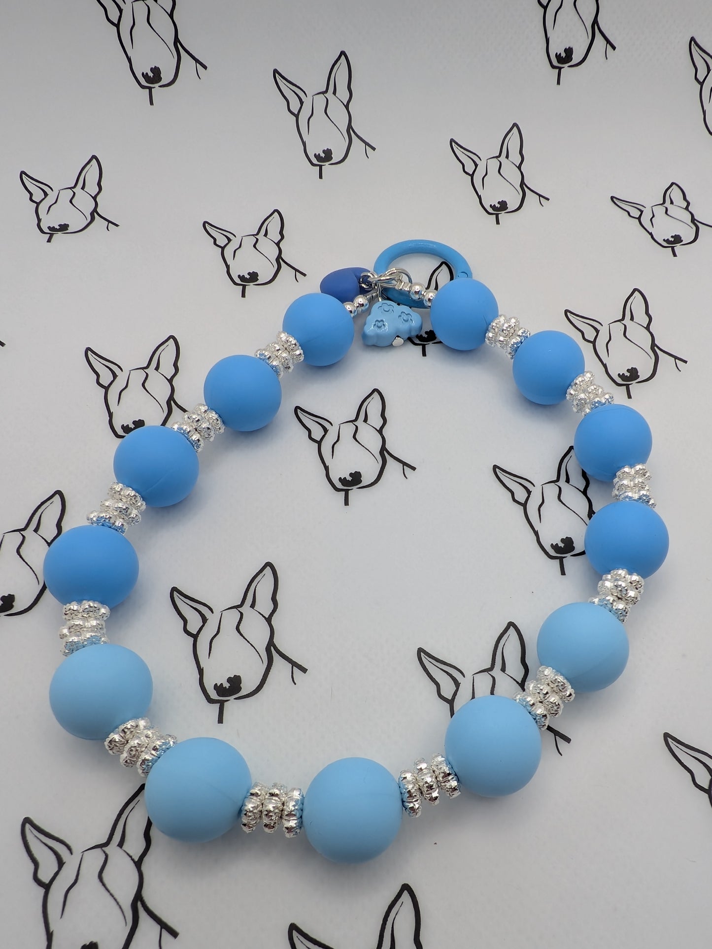 Blue Phone Strap | Blue Silicone Beads | Cute Phone or Bag Charm Gift