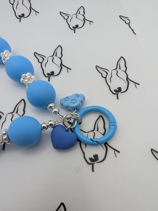 Blue Phone Strap | Blue Silicone Beads | Cute Phone or Bag Charm Gift