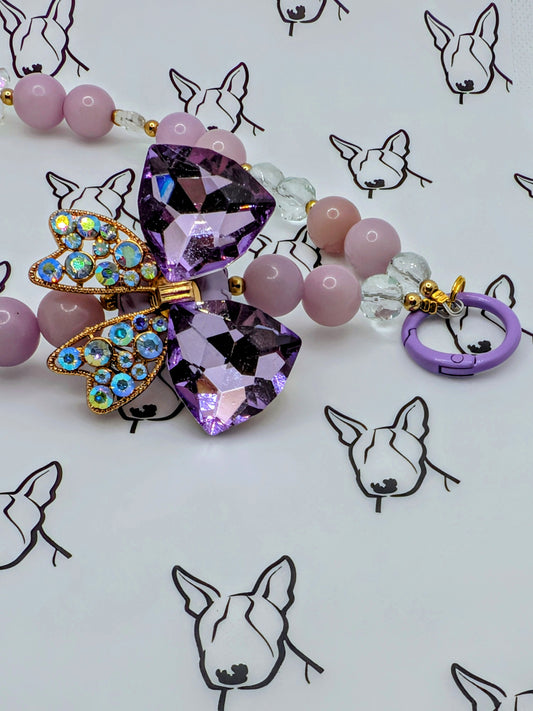 Bohdi Bead Phone Strap | Purple Bling Bow Charm | Cute Phone or Bag Charm Gift