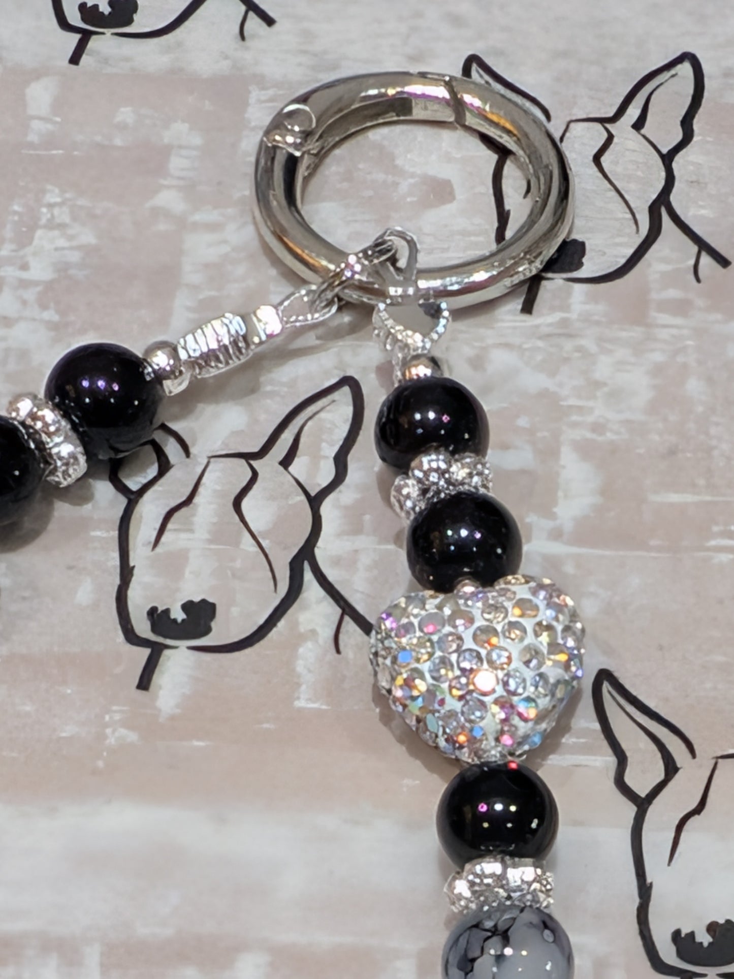 Chic Sparkle Heart Phone Strap | Glass Beads | Cute Phone or Bag Charm Gift