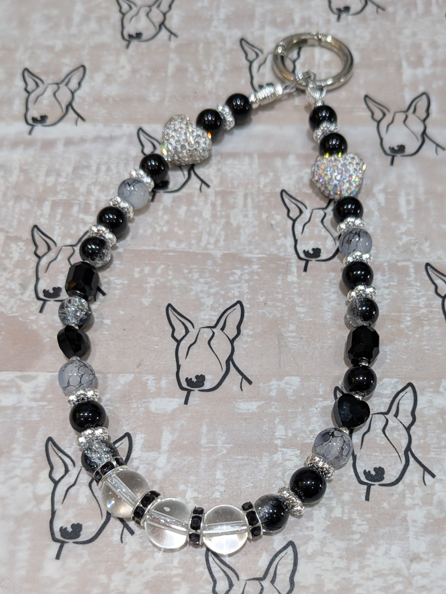 Chic Sparkle Heart Phone Strap | Glass Beads | Cute Phone or Bag Charm Gift