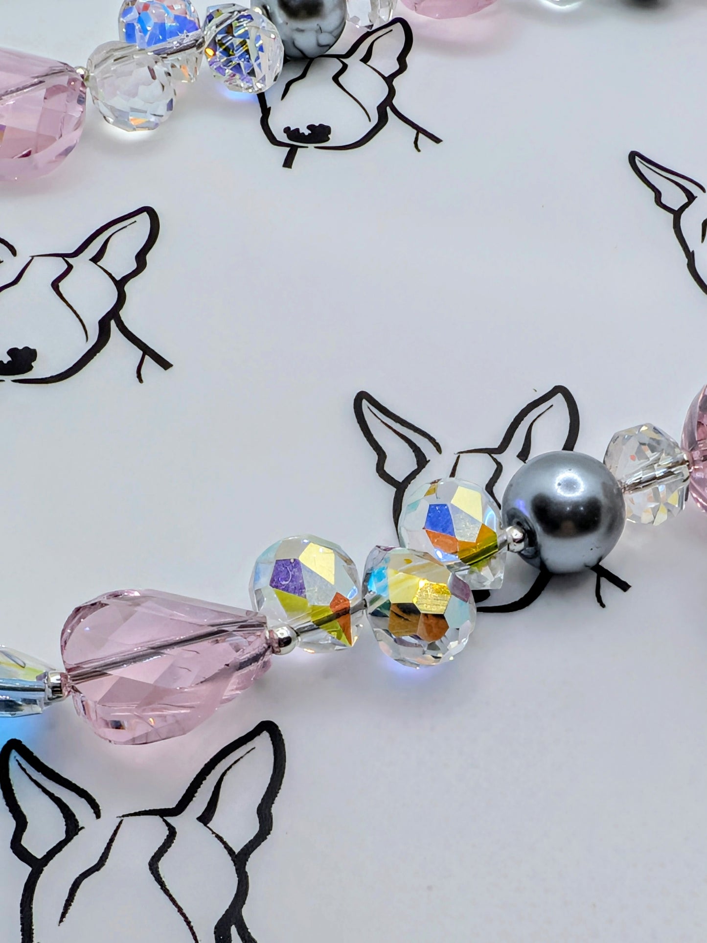 Pink Cocktail Glass Phone Strap | Pink & Pearl Glass Beads | Cute Phone or Bag Charm Gift