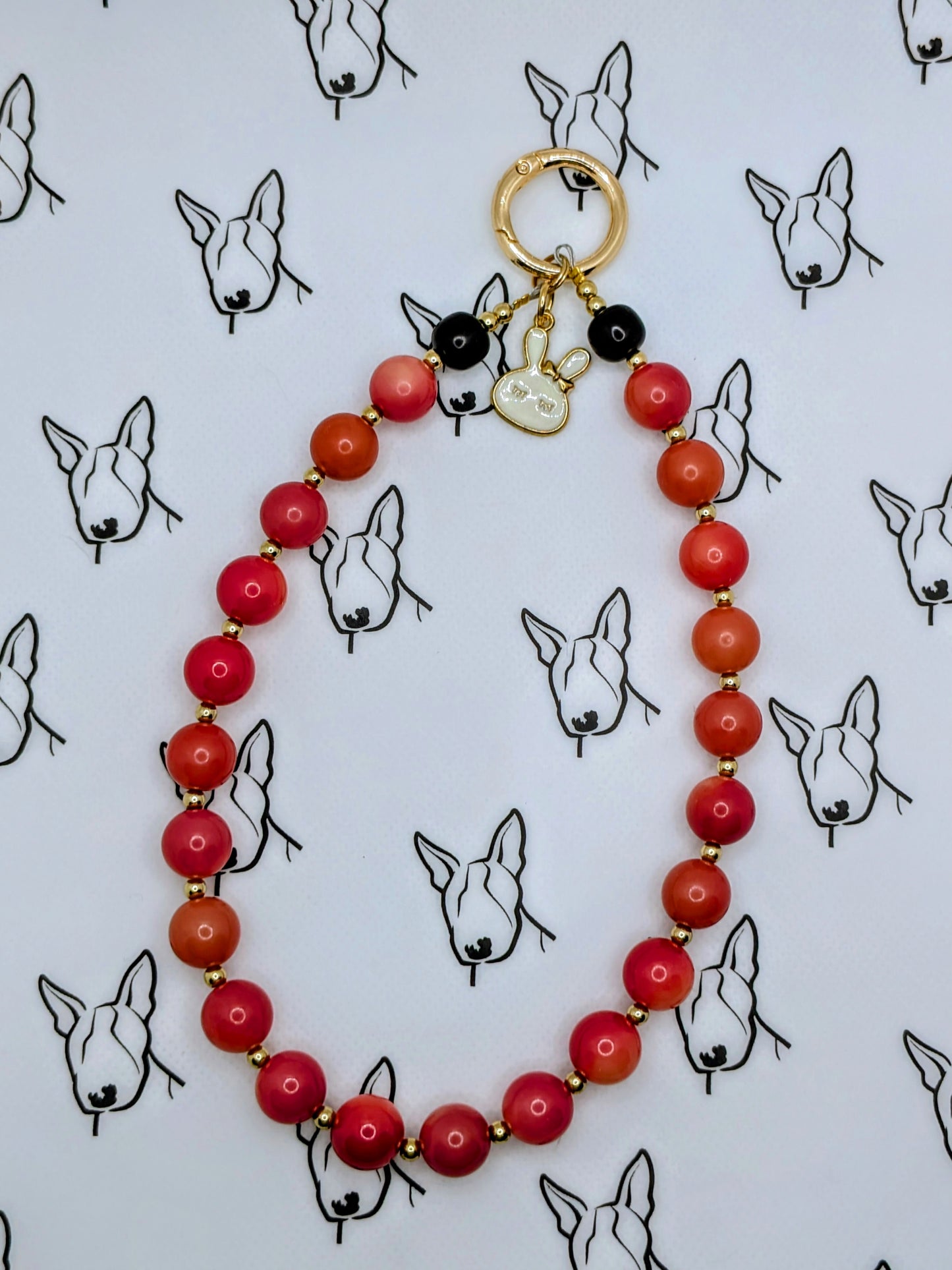 Bohdi Bead Phone Strap | Red Bodhi Beads | Cute Phone or Bag Charm Gift
