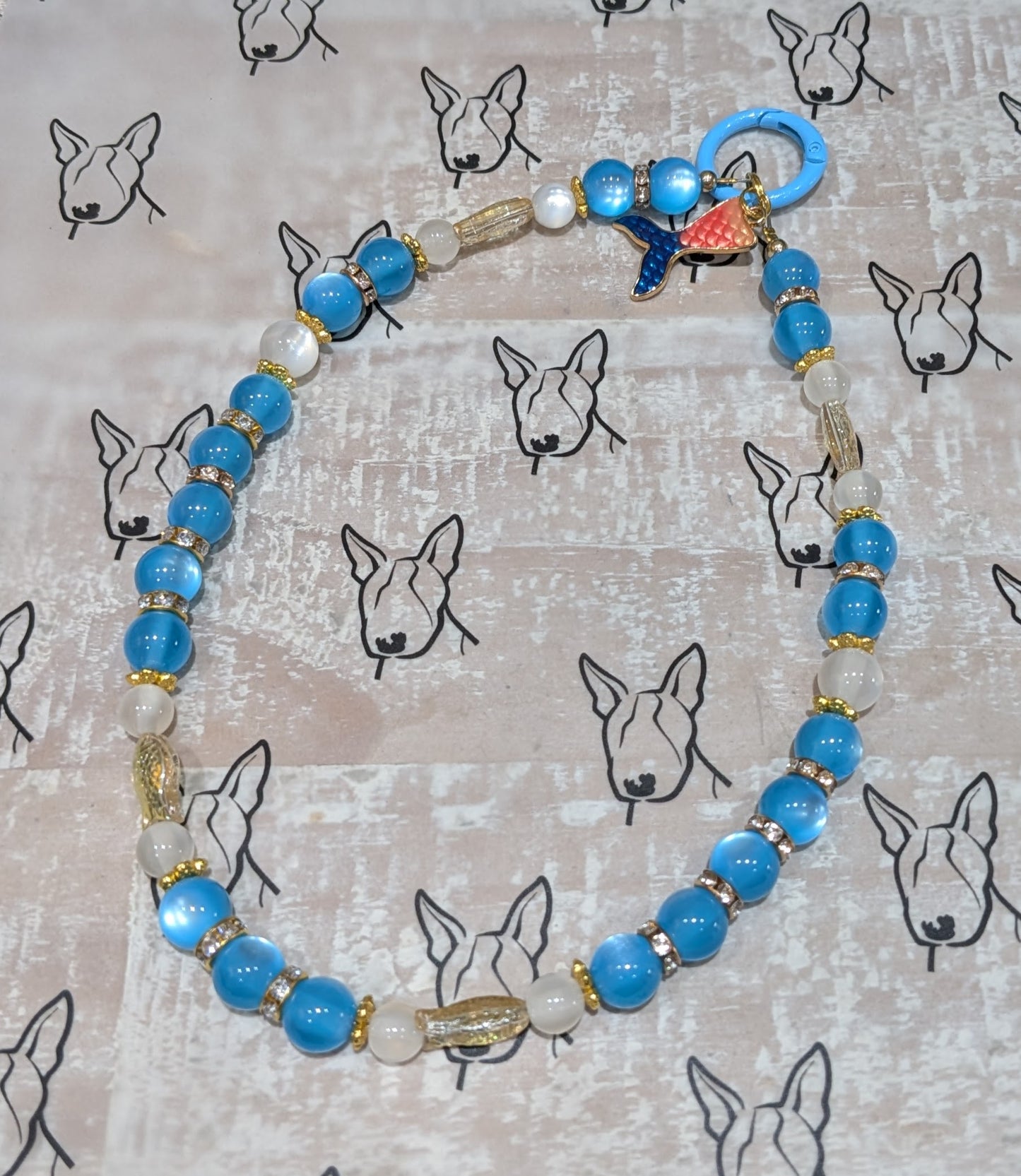 Ocean Theme Phone Strap | Blue Resin & Glass Fish Beads | Cute Phone or Bag Charm Gift