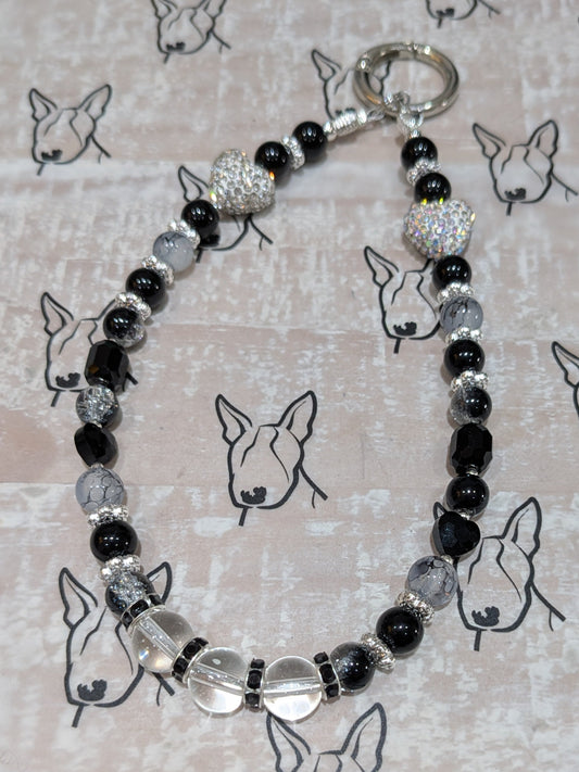 Chic Sparkle Heart Phone Strap | Glass Beads | Cute Phone or Bag Charm Gift